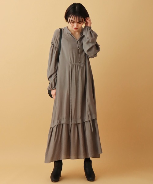 libelle more（リベル モア）の「オーガン紐付きロングワンピース（ワンピース・レディース・グリーン/ブラウン/ピンク/ブラック/グレイッシュベージュ・M/L）」の22枚目の写真