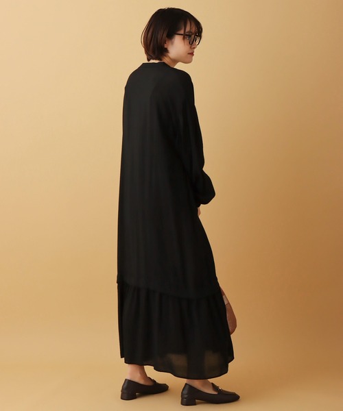 libelle more（リベル モア）の「オーガン紐付きロングワンピース（ワンピース・レディース・グリーン/ブラウン/ピンク/ブラック/グレイッシュベージュ・M/L）」の19枚目の写真