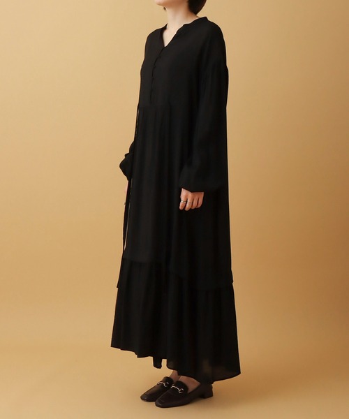 libelle more（リベル モア）の「オーガン紐付きロングワンピース（ワンピース・レディース・グリーン/ブラウン/ピンク/ブラック/グレイッシュベージュ・M/L）」の17枚目の写真