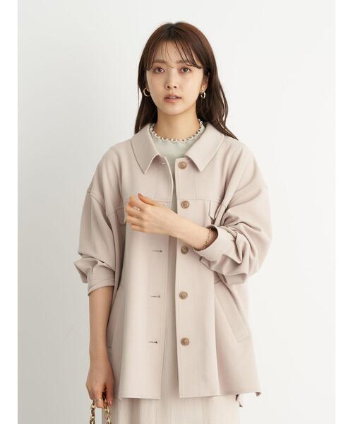 earth music&ecology（アースミュージックアンドエコロジー）の「CPOジャケット ＊（ブルゾン・レディース・ライトベージュ/ブラウン/ライトパープル・FREE）」の10枚目の写真