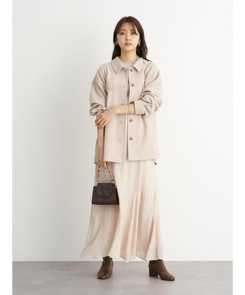 earth music&ecology（アースミュージックアンドエコロジー）の「CPOジャケット ＊（ブルゾン・レディース・ライトベージュ/ブラウン/ライトパープル・FREE）」の22枚目の写真