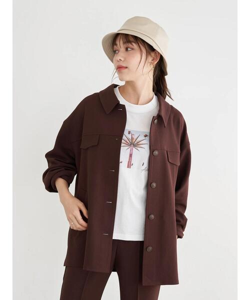 earth music&ecology（アースミュージックアンドエコロジー）の「CPOジャケット ＊（ブルゾン・レディース・ライトベージュ/ブラウン/ライトパープル・FREE）」の14枚目の写真