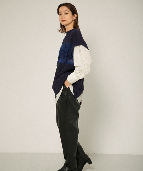 KBF（ケイビーエフ）の「フェイクレザーパンツ（その他パンツ・レディース・ブラック/ライトグレー・ONE）」の19枚目の写真