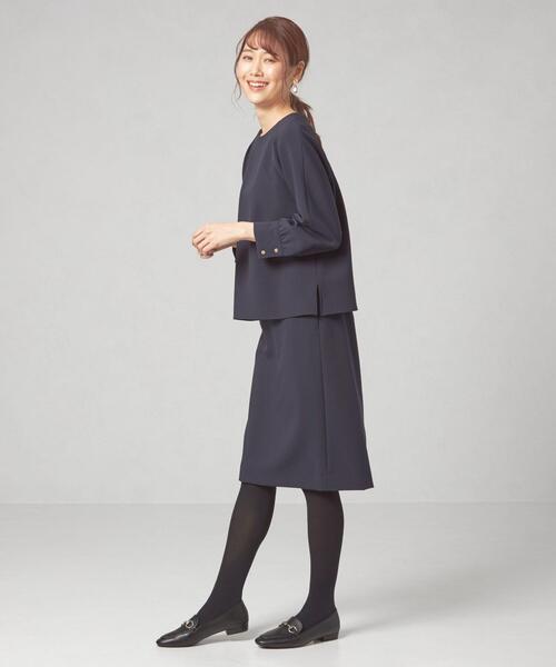 closet story（クローゼットストーリー）の「＜closet story（クローゼットストーリー）＞ダブルクロス タックブラウス -ウォッシャブル-（シャツ/ブラウス・レディース・ベージュ/ネイビー/ナチュラル・FREE）」の11枚目の写真