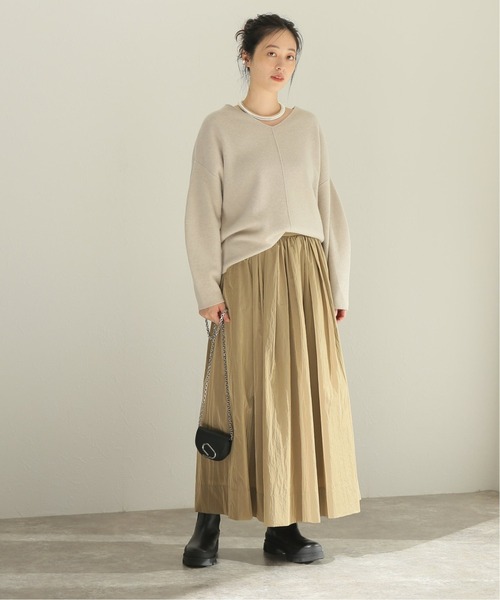 journal standard L'essage（ジャーナルスタンダードレサージュ）の「ウールカシミヤ スムースVネックプルオーバー◆（ニット/セーター・レディース・ブラック/ブラウン/ナチュラル・FREE）」の7枚目の写真