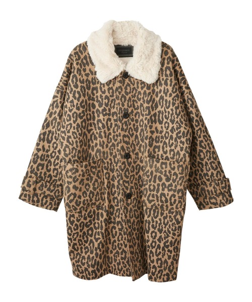 HYSTERIC GLAMOUR(ヒステリックグラマー)の「LEOPARD柄 オーバーサイズステンカラーコート(ステンカラーコート・レディース・チャコールグレー/ベージュ・FREE)」の2枚目の写真