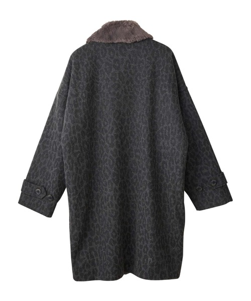 HYSTERIC GLAMOUR(ヒステリックグラマー)の「LEOPARD柄 オーバーサイズステンカラーコート(ステンカラーコート・レディース・チャコールグレー/ベージュ・FREE)」の4枚目の写真