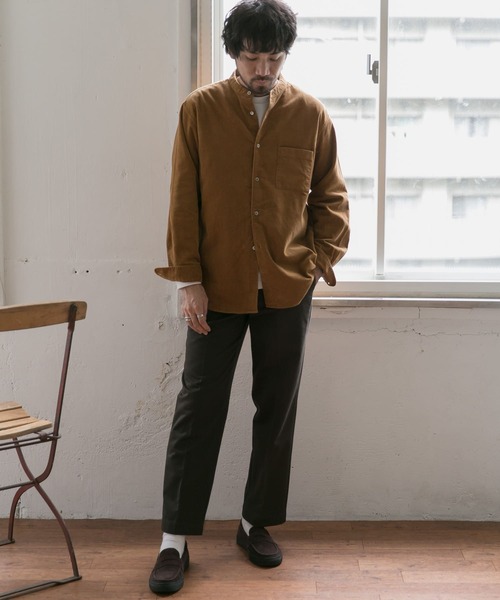 URBAN RESEARCH DOORS（アーバンリサーチドアーズ）の「コーデュロイバンドカラーシャツ（シャツ/ブラウス・メンズ・ベージュ系その他/ブラウン/ブルー系その他/ホワイト系その他・40/38）」の8枚目の写真