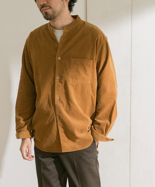 URBAN RESEARCH DOORS（アーバンリサーチドアーズ）の「コーデュロイバンドカラーシャツ（シャツ/ブラウス・メンズ・ベージュ系その他/ブラウン/ブルー系その他/ホワイト系その他・40/38）」の10枚目の写真