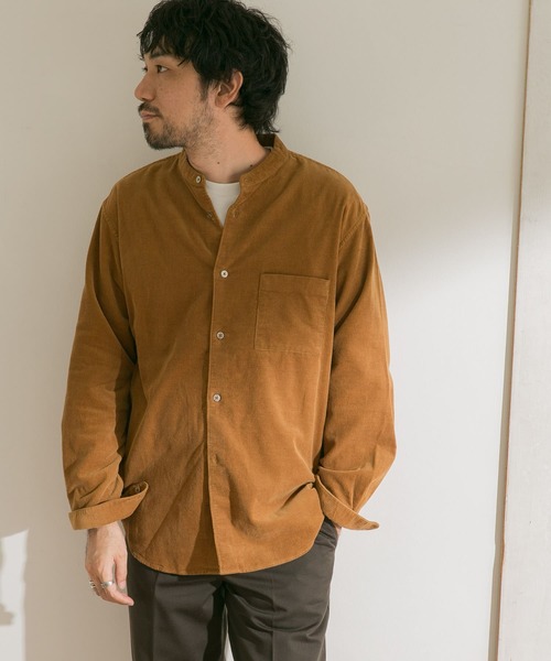URBAN RESEARCH DOORS（アーバンリサーチドアーズ）の「コーデュロイバンドカラーシャツ（シャツ/ブラウス・メンズ・ベージュ系その他/ブラウン/ブルー系その他/ホワイト系その他・40/38）」の12枚目の写真