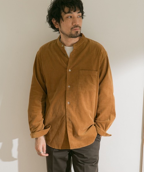 URBAN RESEARCH DOORS（アーバンリサーチドアーズ）の「コーデュロイバンドカラーシャツ（シャツ/ブラウス・メンズ・ベージュ系その他/ブラウン/ブルー系その他/ホワイト系その他・40/38）」の13枚目の写真