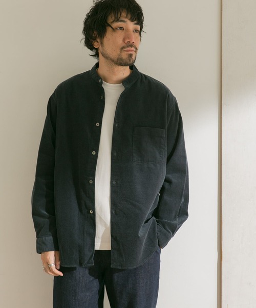 URBAN RESEARCH DOORS（アーバンリサーチドアーズ）の「コーデュロイバンドカラーシャツ（シャツ/ブラウス・メンズ・ベージュ系その他/ブラウン/ブルー系その他/ホワイト系その他・40/38）」の19枚目の写真