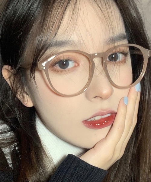 HALEY PESCA(ヘーリーペスカ)の「HALEY PESCA/プレーンフレーム クリア 丸メガネ(メガネ・レディース・ブラック/ベージュ/レオパード・FREE)」の7枚目の写真