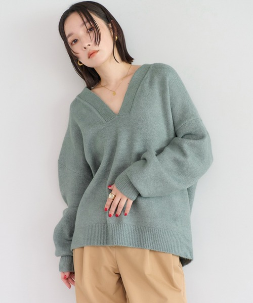 セール】ディープVネックニット（ニット/セーター）｜Bonjour Sagan