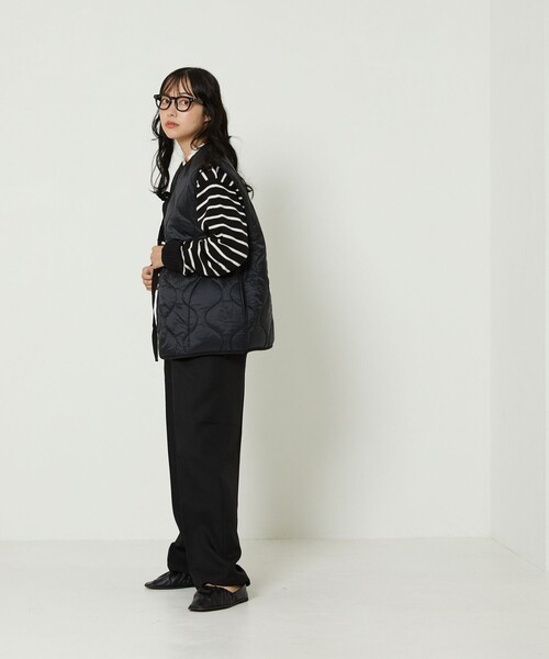 FREAK'S STORE（フリークスストア）の「キルトライナーベスト（ダウンベスト・レディース・ブラック/オリーブ・ﾌﾘ-）」の5枚目の写真