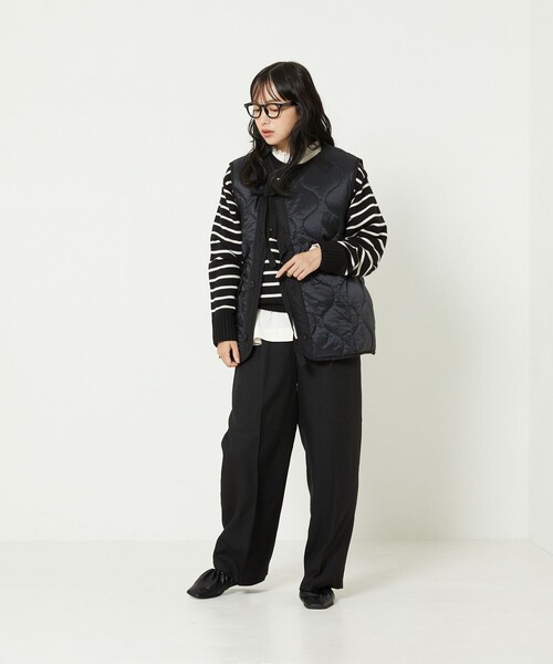 FREAK'S STORE（フリークスストア）の「キルトライナーベスト（ダウンベスト・レディース・ブラック/オリーブ・ﾌﾘ-）」の12枚目の写真