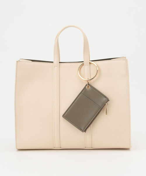 fredy emue（フレディエミュ）の「テープハンドル配色スムーストートバッグ（トートバッグ・レディース・アイボリー/ブラック/ボルドー・FREE）」の12枚目の写真