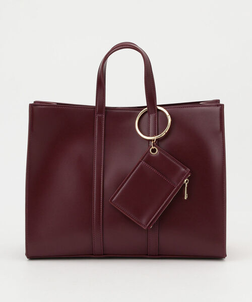 fredy emue（フレディエミュ）の「テープハンドル配色スムーストートバッグ（トートバッグ・レディース・アイボリー/ブラック/ボルドー・FREE）」の13枚目の写真