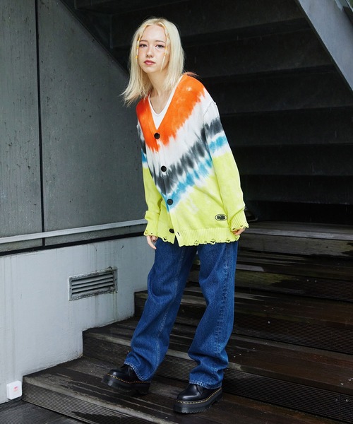 X-girl（エックスガール）の「HIGH WAISTED LOOSE FIT JEAN（デニムパンツ・レディース・インディゴブルー/ライトインディゴブルー・S/M/XS）」の8枚目の写真