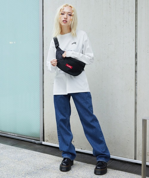 X-girl（エックスガール）の「HIGH WAISTED LOOSE FIT JEAN（デニムパンツ・レディース・インディゴブルー/ライトインディゴブルー・S/M/XS）」の10枚目の写真