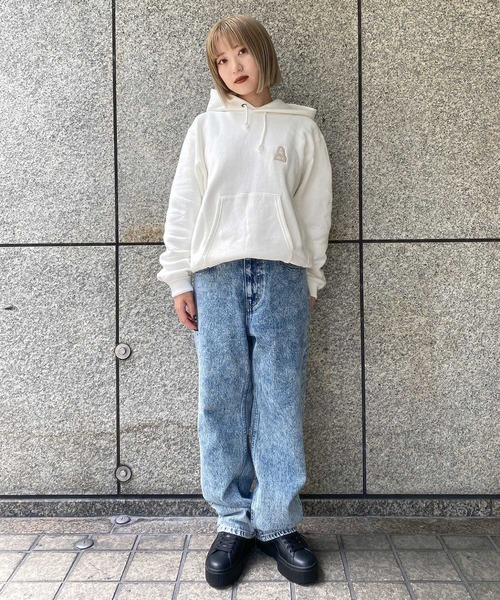 X-girl（エックスガール）の「HIGH WAISTED LOOSE FIT JEAN（デニムパンツ・レディース・インディゴブルー/ライトインディゴブルー・S/M/XS）」の21枚目の写真