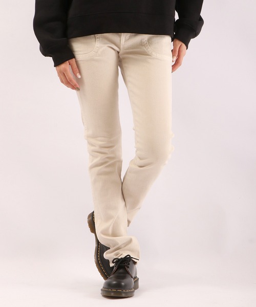 Antgauge(アントゲージ)の「NATALIE HIP OPEN SKINNY STRAIGHT(デニムパンツ・レディース・チャコールグレー/カーキ/アイボリー・S/M/SS/L)」の4枚目の写真