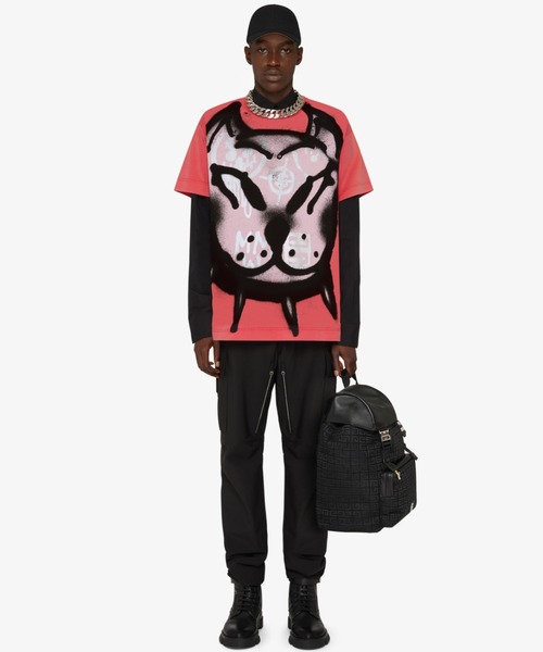 GIVENCHY（ジバンシイ）の「タグエフェクト ドッグプリント オーバサイズ Tシャツ（Tシャツ/カットソー・メンズ・レッド・S/M/L/XS/XXS）」の4枚目の写真