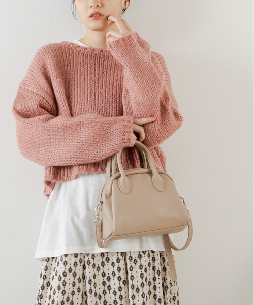 ANGIE(アンジー)の「起毛ローゲージショートニットプルオーバー(ニット/セーター・レディース・ブラック/ベージュ/ピンク/ブルー/アイボリー・FREE)」の5枚目の写真