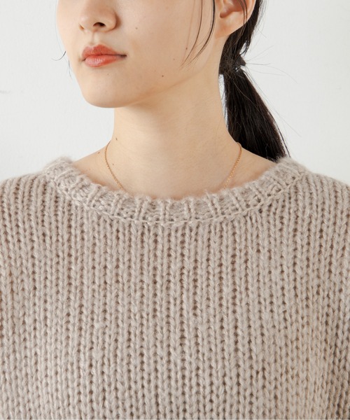 ANGIE(アンジー)の「起毛ローゲージショートニットプルオーバー(ニット/セーター・レディース・ブラック/ベージュ/ピンク/ブルー/アイボリー・FREE)」の10枚目の写真