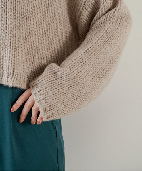 ANGIE(アンジー)の「起毛ローゲージショートニットプルオーバー(ニット/セーター・レディース・ブラック/ベージュ/ピンク/ブルー/アイボリー・FREE)」の18枚目の写真