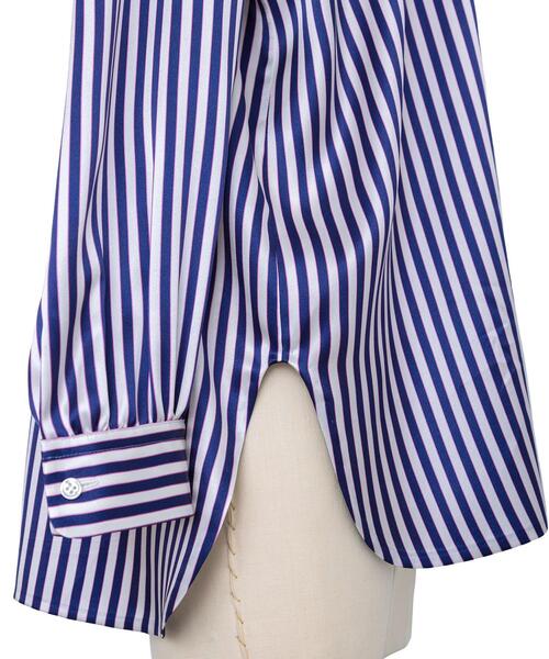 Drawer(ドゥロワー)の「<Drawer(ドゥロワー)> シルクストライプバックリボンブラウス(シャツ/ブラウス・レディース・ネイビー・FREE)」の9枚目の写真