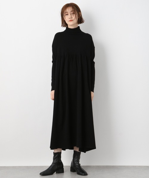 A part by(アパートバイ)の「HGタートルギャザーワンピース 257988(ワンピース・レディース・グリーン系その他7/ライトブラウン/ブラック・FREE)」の11枚目の写真