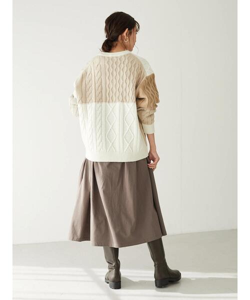 CRAFT STANDARD BOUTIQUE(クラフトスタンダードブティック)の「配色ニットプルオーバー *◆(ニット/セーター・レディース・ベージュ/アイボリー・FREE)」の12枚目の写真