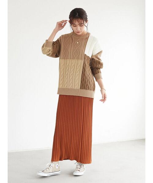 CRAFT STANDARD BOUTIQUE(クラフトスタンダードブティック)の「配色ニットプルオーバー *◆(ニット/セーター・レディース・ベージュ/アイボリー・FREE)」の15枚目の写真