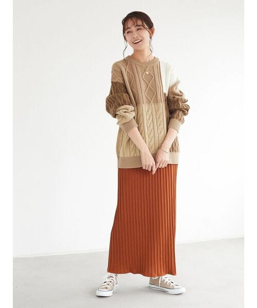 CRAFT STANDARD BOUTIQUE(クラフトスタンダードブティック)の「配色ニットプルオーバー *◆(ニット/セーター・レディース・ベージュ/アイボリー・FREE)」の16枚目の写真