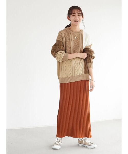 CRAFT STANDARD BOUTIQUE(クラフトスタンダードブティック)の「配色ニットプルオーバー *◆(ニット/セーター・レディース・ベージュ/アイボリー・FREE)」の17枚目の写真