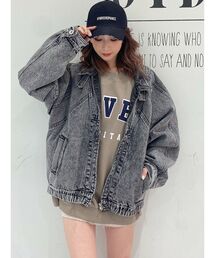 GYDA | リブデザイン ケミカルデニムBIGブルゾン(ブルゾン)