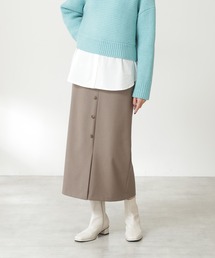 N.（N. Natural Beauty Basic） | ◆フロントボタンサスペンダー付タイトスカート(スカート)