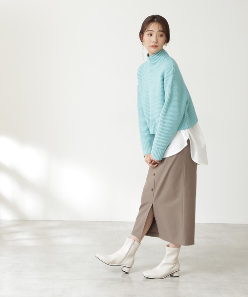 N.（N. Natural Beauty Basic）（エヌエヌナチュラルビューティーベーシック）の「◆フロントボタンサスペンダー付タイトスカート（スカート・レディース・ブラック/ブラウン/ブルー・MEDIUM）」の17枚目の写真