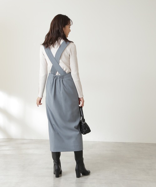 N.（N. Natural Beauty Basic）（エヌエヌナチュラルビューティーベーシック）の「◆フロントボタンサスペンダー付タイトスカート（スカート・レディース・ブラック/ブラウン/ブルー・MEDIUM）」の16枚目の写真