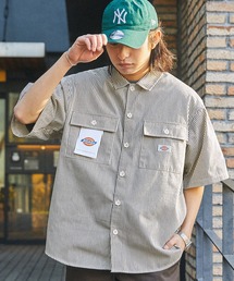 Dickies/ディッキーズ ワッペン刺繍ツイル半袖ワークシャツ