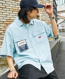 Dickies/ディッキーズ ワッペン刺繍ツイル半袖ワークシャツ