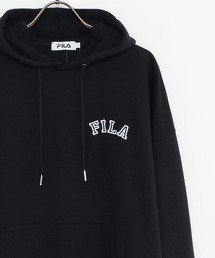 【FILA/フィラ】WEB限定 別注 ワンポイント カレッジロゴ ビックシルエット ドロップショルダー パーカー フ―ディー 裏毛