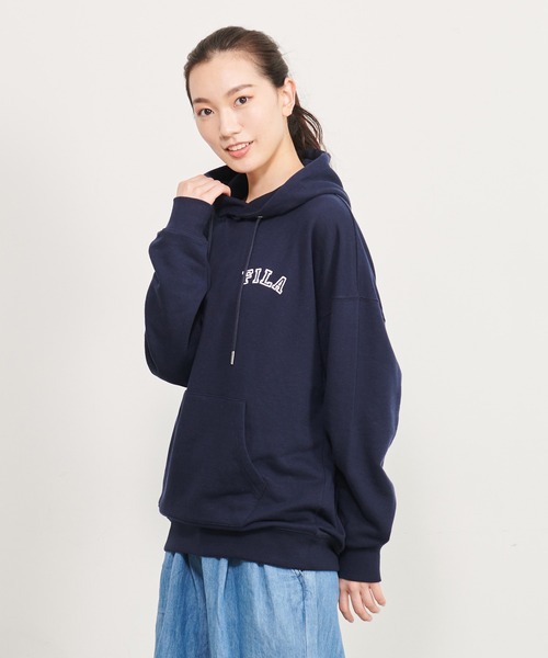 FILA(フィラ)の「【FILA/フィラ】WEB限定 別注 ワンポイント カレッジロゴ ビックシルエット ドロップショルダー パーカー フ―ディー 裏毛(パーカー・メンズ・ホワイト/ブラック/ネイビー/ピンク系その他・LL/M/L)」の18枚目の写真