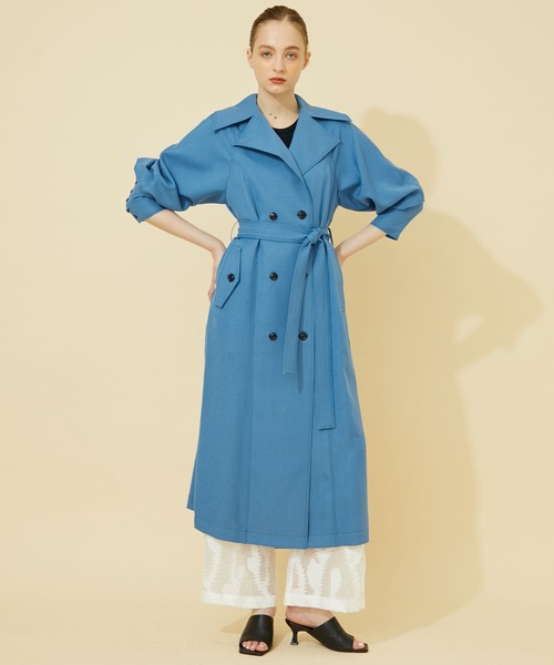 INella（イネラ）の「【INella/イネラ】ライトツイルロングコート（その他アウター・レディース・ブルー/ベージュ・1/2）」の4枚目の写真