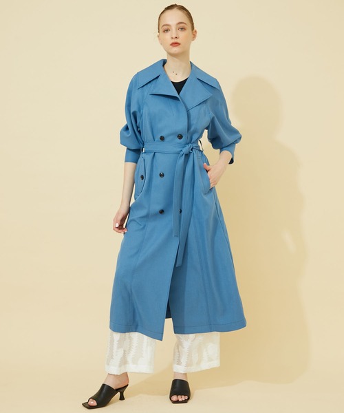 INella（イネラ）の「【INella/イネラ】ライトツイルロングコート（その他アウター・レディース・ブルー/ベージュ・1/2）」の3枚目の写真