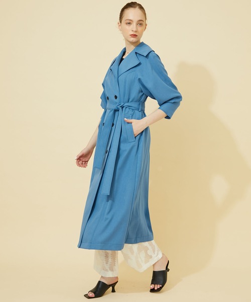 INella（イネラ）の「【INella/イネラ】ライトツイルロングコート（その他アウター・レディース・ブルー/ベージュ・1/2）」の5枚目の写真