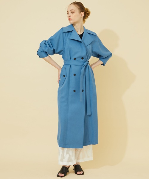 INella（イネラ）の「【INella/イネラ】ライトツイルロングコート（その他アウター・レディース・ブルー/ベージュ・1/2）」の14枚目の写真