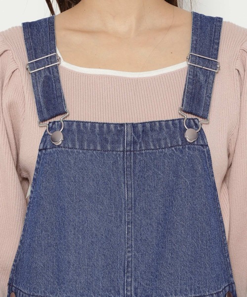 mysty woman（ミスティウーマン）の「セミフレアオーバーオール 272182（サロペット/オーバーオール・レディース・ブラック/ブルー・FREE）」の9枚目の写真