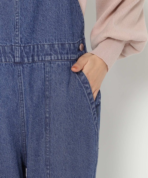 mysty woman（ミスティウーマン）の「セミフレアオーバーオール 272182（サロペット/オーバーオール・レディース・ブラック/ブルー・FREE）」の10枚目の写真